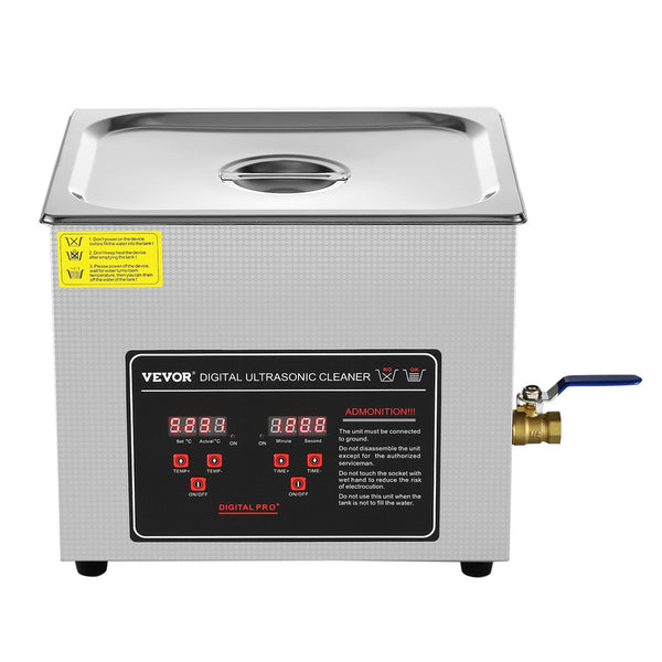 Vevor 15L heated ultrasonic cleaner with stainless steel tank