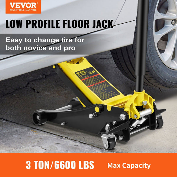 Vevor 3-ton low profile heavy duty steel floor jack