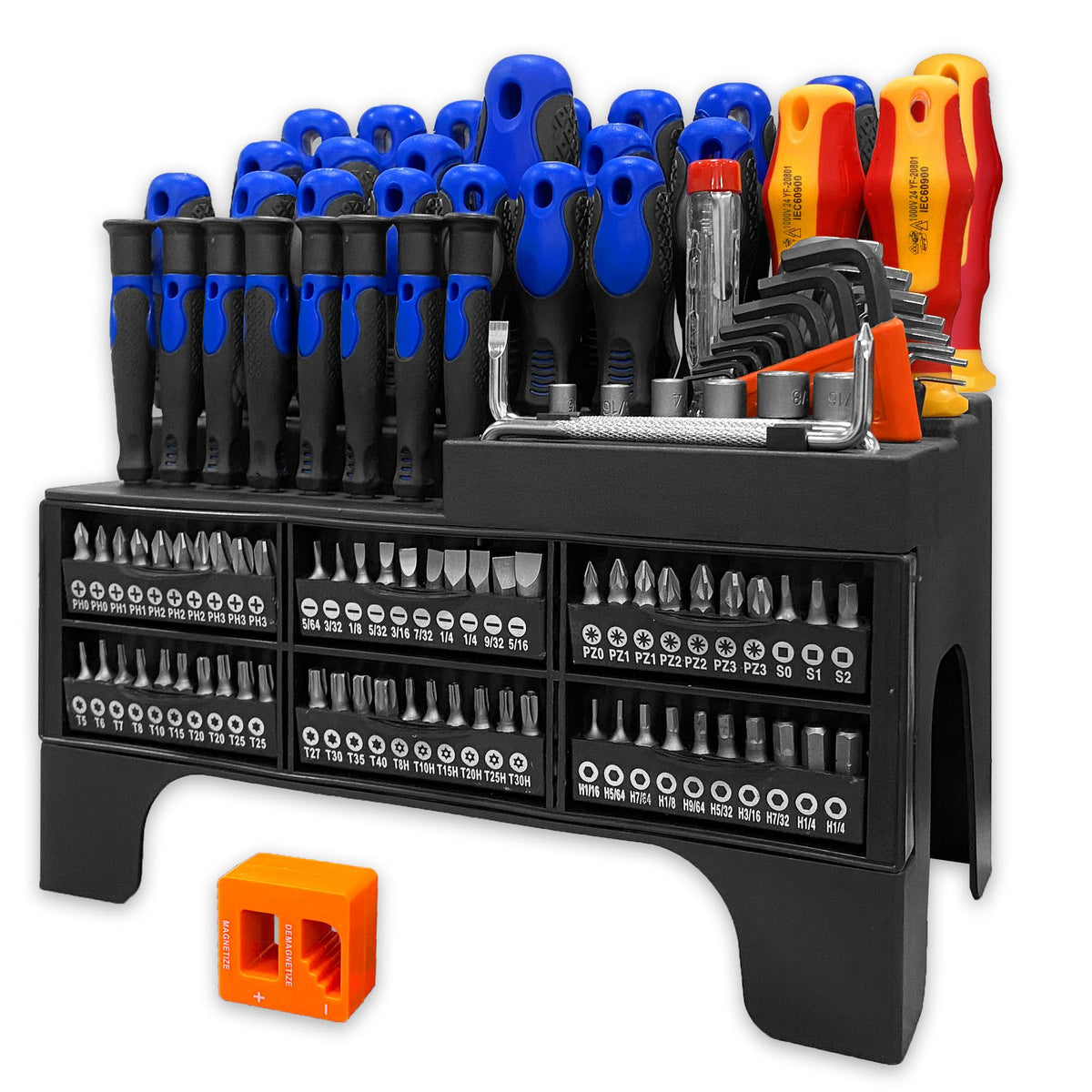 Opticians Screwdriver Set With Rack Dark Duck 116-Piece Screwdriver Set | With Tool Rack – Bulkley Tools