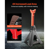 VEVOR 6-ton jack stand wide pyramid base and enlarged foot pad close-up