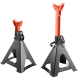 VEVOR 6-ton jack stands pair side view, lowered and fully extended